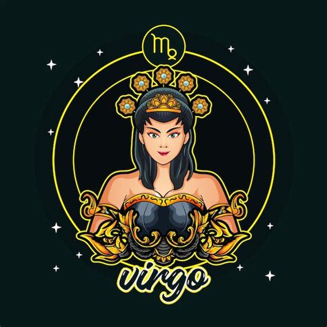 Premium Vector A Cartoon Illustration Of A Woman With The Word Virgo