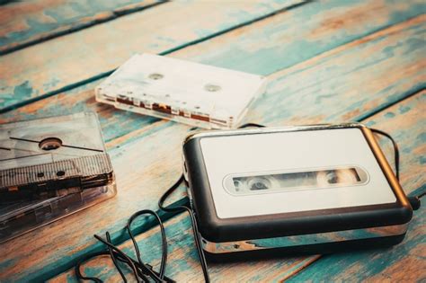 Premium Photo | Vintage cassette player and audio cassette.