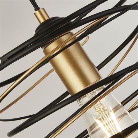 Searchlight Hanglamp Swirl 1L Zwart Goud Mooielampen