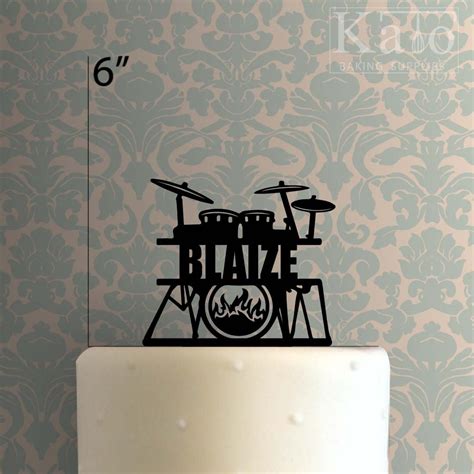 Custom Drums 225 303 Cake Topper Etsy