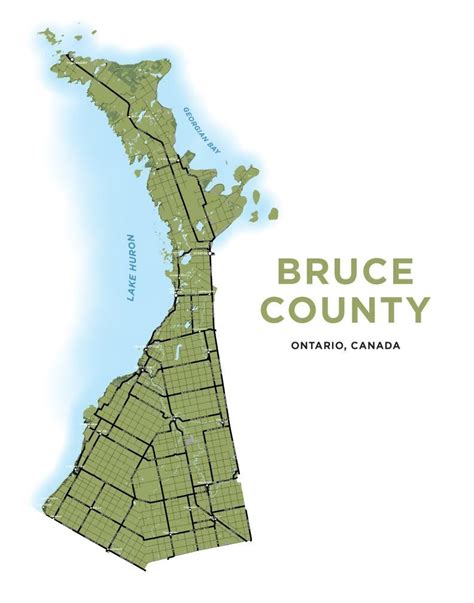 Bruce County Map Print | County map, Map print, Huron county