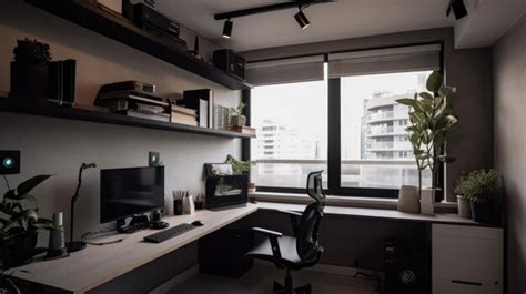 Premium Photo Interior Deisgn Of Home Office In Minimalist Style With