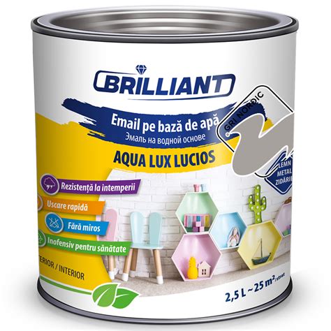 Эмаль акриловая глянцевая Aqua Lux Lucios северный серый 2.5л в ...
