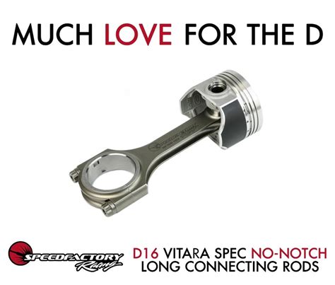 SpeedFactory No Notch H Beam Long Rod And YCP Vitara Piston Combo D16