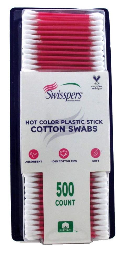 Amazon Swisspers Cotton Swabs 500 Count Hot Color 3 Pack