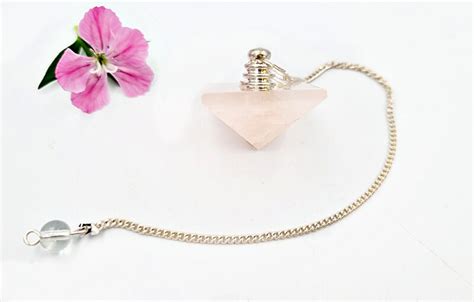 Rose Quartz Pyramid Pendulum Hello Indigo Halo