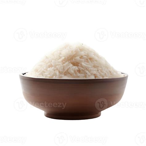 Bowl Of Rice Isolated On Transparent Background With Empty Space Ai