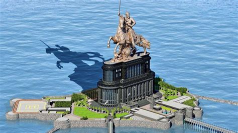 shivaji maharaj statue reflection  water hd shivaji maharaj