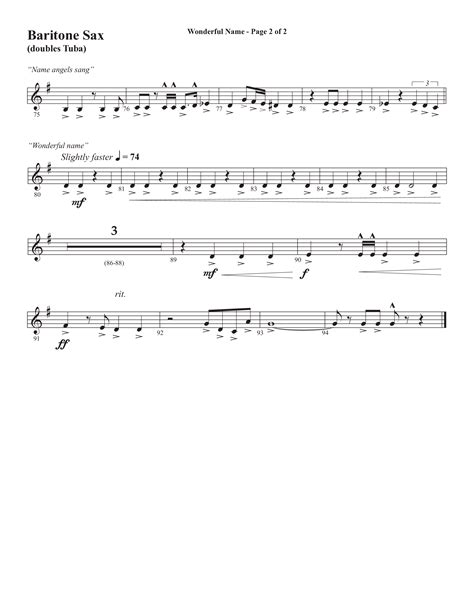 Wonderful Name Choral Anthem Satb Bari Sax Sheet Music Pdf Semsen Music Arr John Bolin