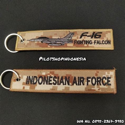 Jual Gantungan Kunci Bordir F 16 FIGHTING FALCON INDONESIAN AIR