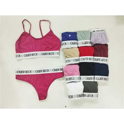 Kit Conjuntos Feminino Ower Beck Top E Calcinha Lingerie Shopee Brasil