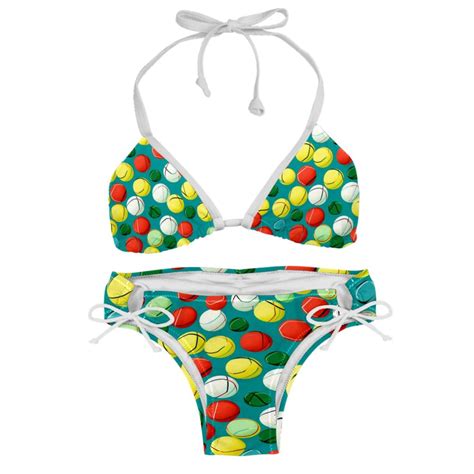 Tennis Detachable Sponge Adjustable Strap Bikini Set Two Pack For Versatile Swim Suit Looks
