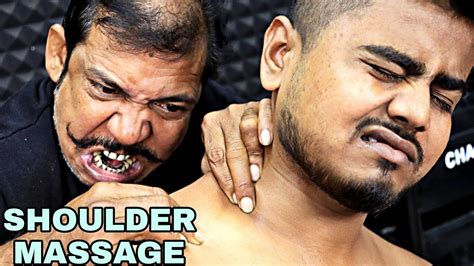 Pain Relief Shoulder Massage Therapy By Asim Barber Head Massage Asmr Hair And Neck Cracking