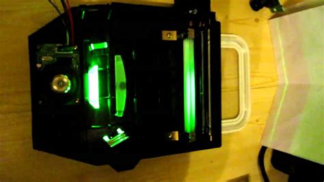 Polygon Mirror Scanner Test With Green Laser Youtube