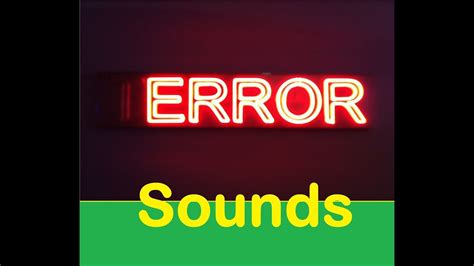 Error Sound Effects All Sounds Youtube