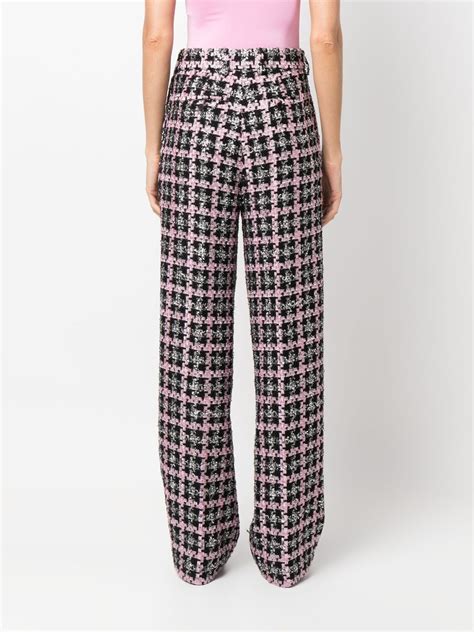 Msgm High Waisted Tweed Trousers Farfetch