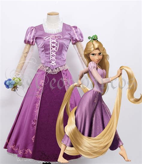 Princess Rapunzel Dress Tangled Adult Cosplay Costume Women Halloween