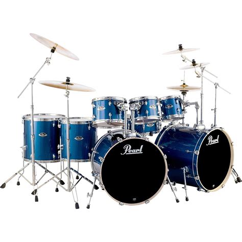 Pearl Export Double Bass 8 Piece Drum SET Electric Blue Sparkle | eBay