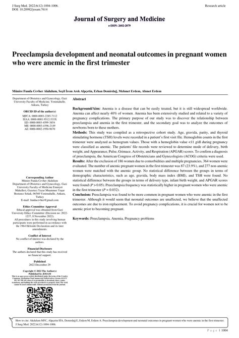 Pdf Preeclampsia Development And Neonatal Outcomes In Pregnant Women