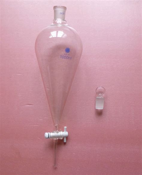 Lab Funnels 24 29 Joint With PTFE Stopcock Drop Funnel 1000ml Pyriform