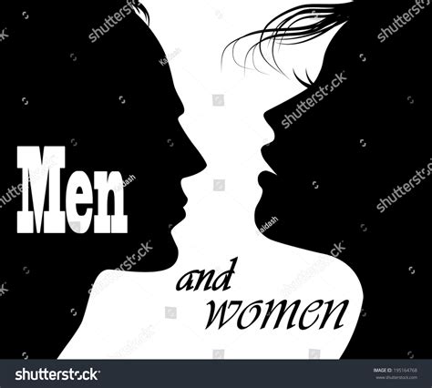 Man And Woman Faces Vector Profiles Royalty Free Stock Vector 195164768