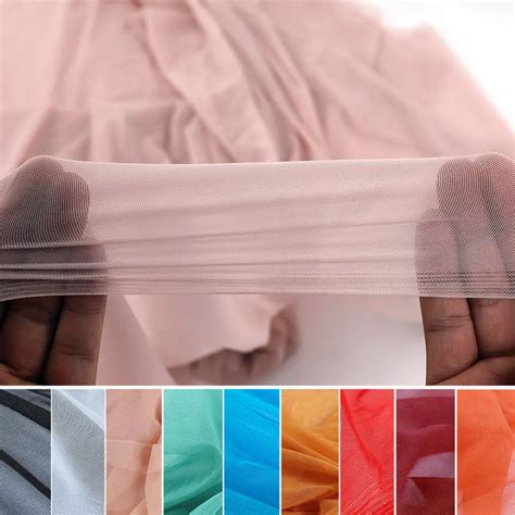 Ultrafine Power Mesh Spandex Stockings 4 Way Stretch Nude Color High Elasticity By Yard