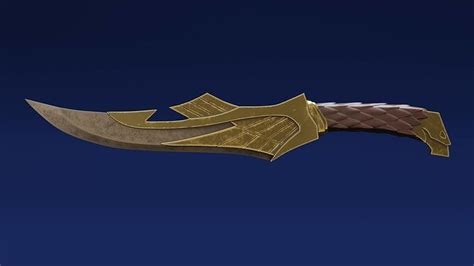 Skyrim Elven Dagger 3D model 3D printable | CGTrader