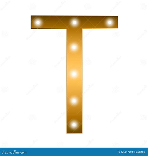Alphabet Letter. Letter T. GOLD Alphabet Logo. Font Style - Vector