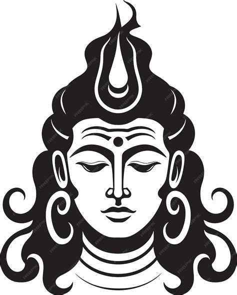 Premium Vector A Black And White Image Of A Head Of A God With A Head