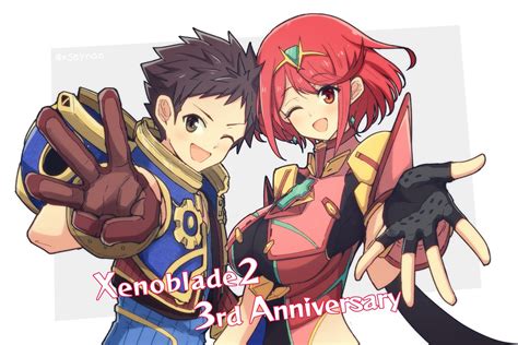 ホムラゼノブレイド2 レックスゼノブレイド2 「ありがとう、ゼノブレイド2 Xenoblade2fes20 」もちもちのイラスト