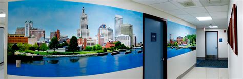 Providence Skyline Mural at Rhode Island Hospital by Charles C. Clear III