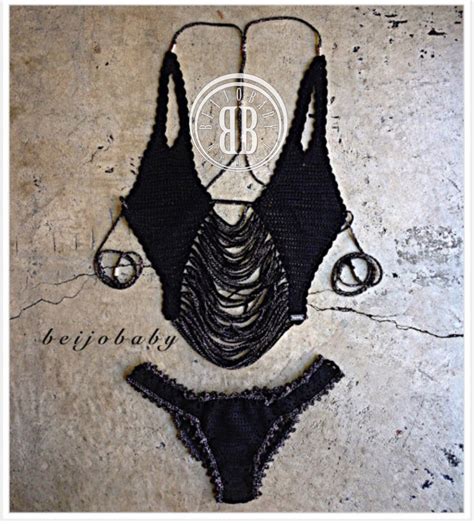 Black Diamond Bikini Custom Crochet Bikini Etsy