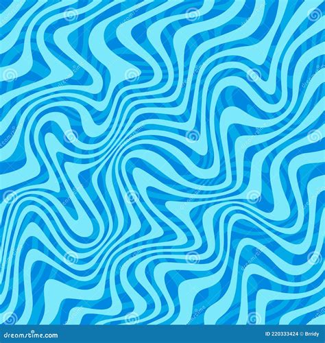 Abstract Ripple Seamless Pattern With Flow Of Water Waves Vector Blue