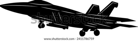 Military Aircraft Silhouette On White Background Stock Vector (Royalty ...