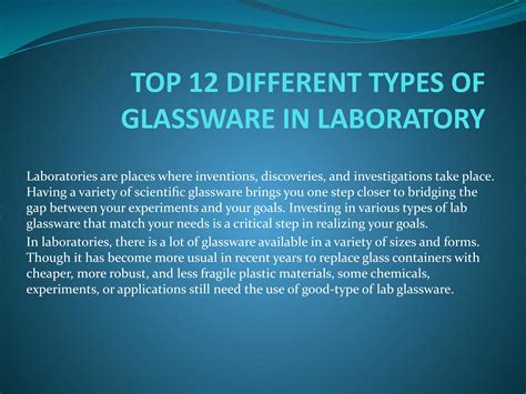 TOP 12 DIFFERENT TYPES OF GLASSWARE IN LABORATORY by supertek123 - Issuu