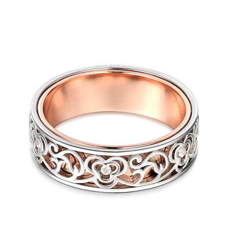 Jeulia Two Tone Round Cut Sterling Silver Women S Band Jeulia Jewelry