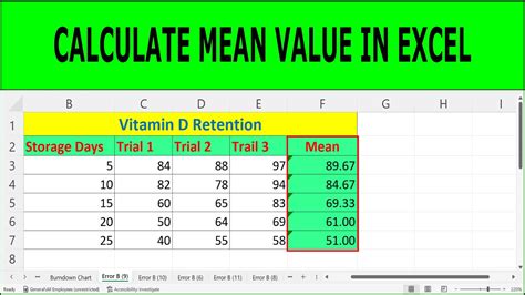 How To Calculate The Mean In Excel How To Calculate Mean Using Excel