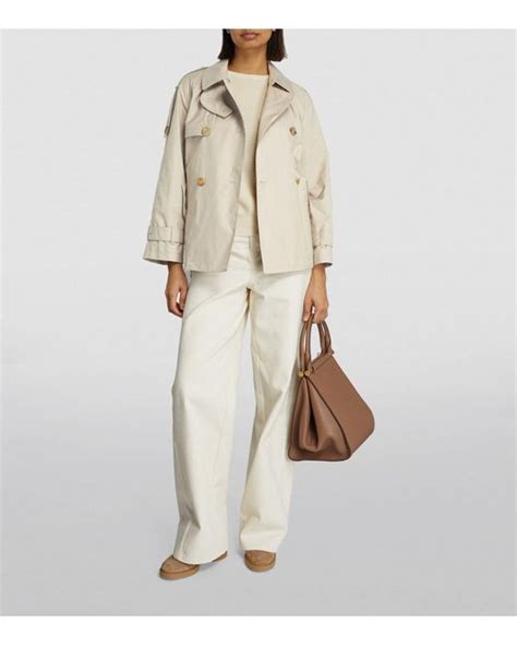 Max Mara Short Trench Coat In Natural Lyst