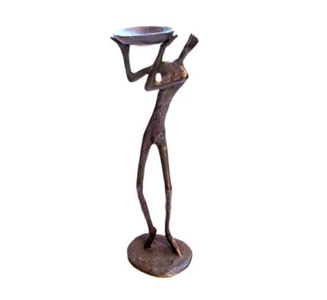 Vintage Tall Bronze Metal Stick Figure by VintagePennyLane on Etsy