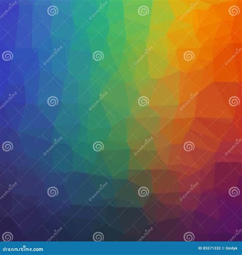 Abstract Geometric Rainbow Background Of Triangles Stock Vector