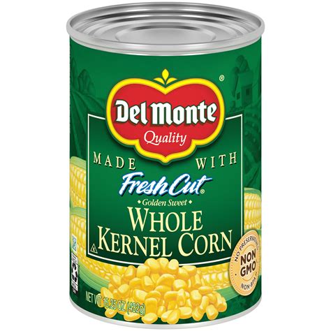 Del Monte Canned Golden Sweet Whole Kernel Corn Shelf Stable Non Gmo