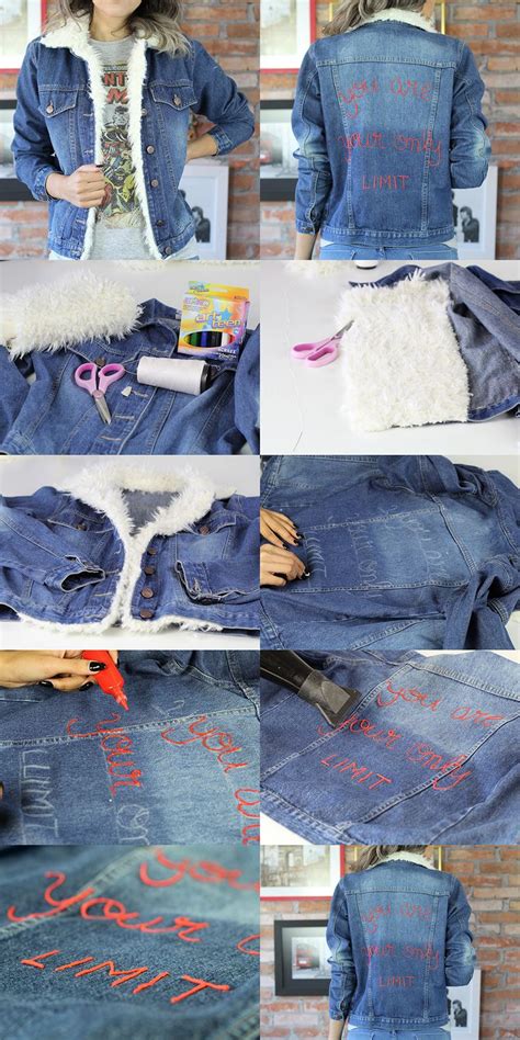 DIY jaqueta jeans pele e estampa nas costas Veja o vídeo no blog