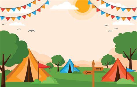 Flat Summer Camping Background 2382274 Vector Art At Vecteezy