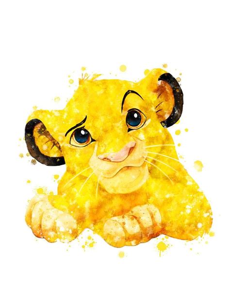 Simba Watercolor Painting Lion King Simba Print Lion King Printable Art ...