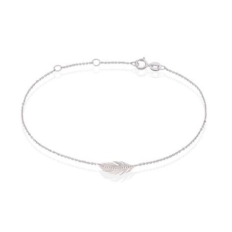 Bracelet Feuille Argent Oxyde De Zirconium 18cm