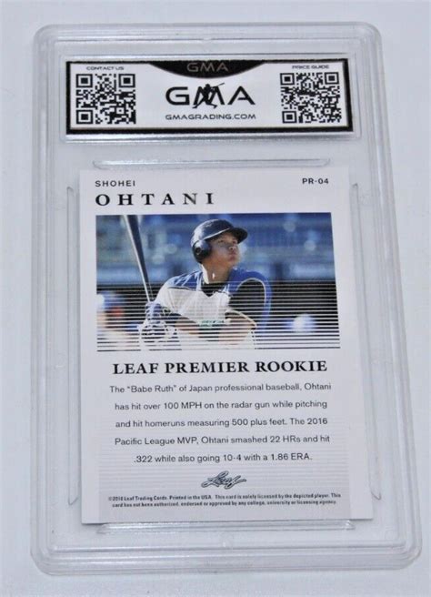 Shohei Ohtani Leaf Premier Rookie Pr Exclusive Rookie Gma