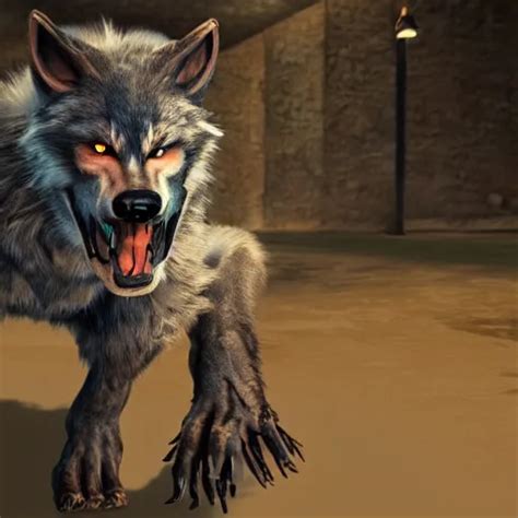 Werewolf Hidden In The Dark Higly Detailed Unreal Stable Diffusion