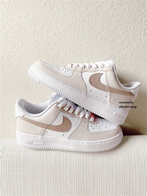 Nike Air Force Low Custom Nude Coffee Etsy