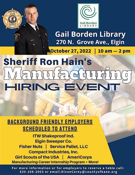 Kane County Sheriffs Office Elgin Manufacturing Month Hiring Event