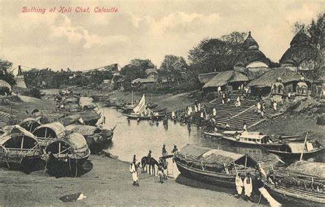 Two Vintage Photographs of Kali Ghat in Calcutta (Kolkata) - Old Indian ...